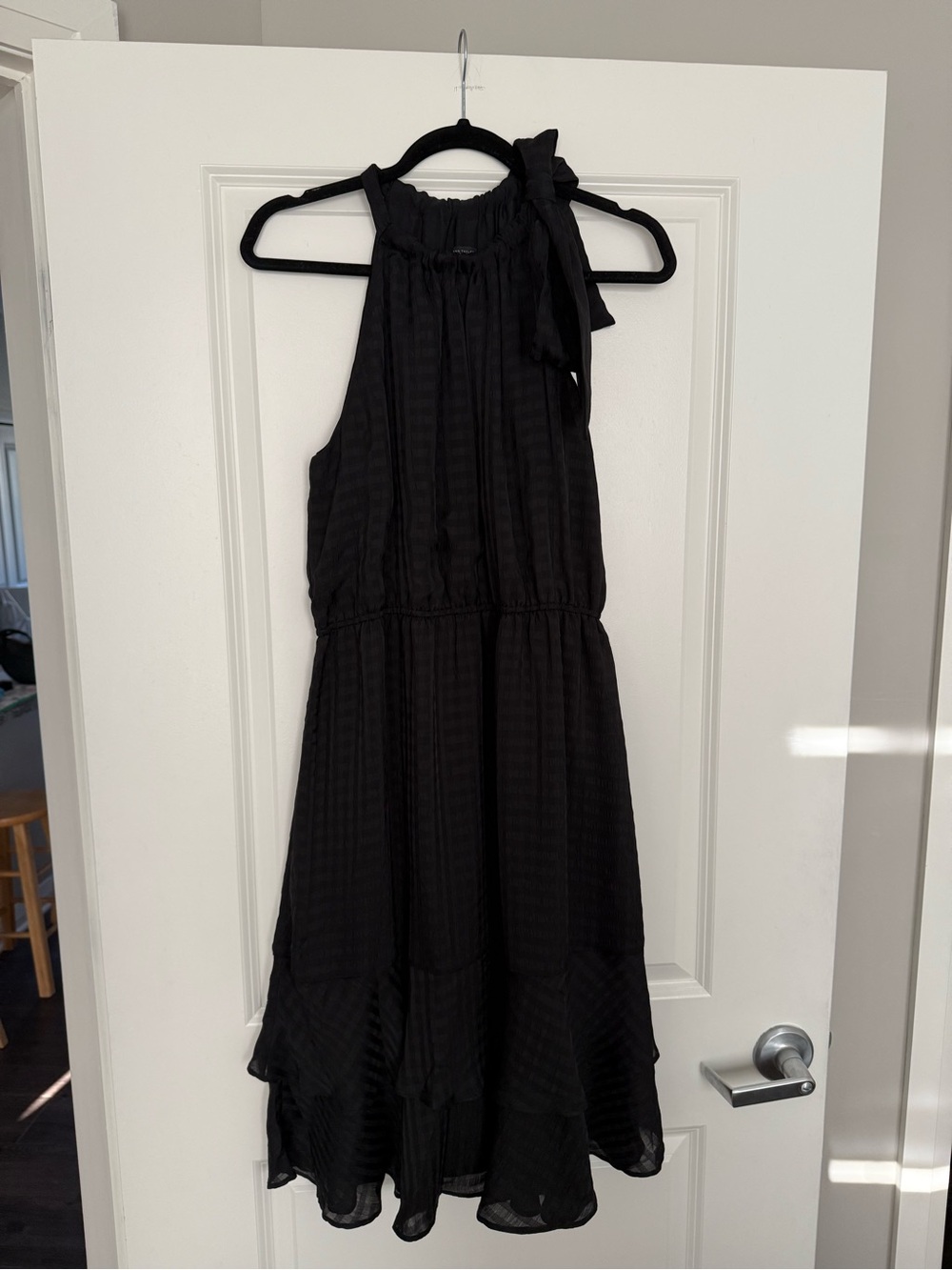 NWT Black Halter Tie-Neck Midi Dress